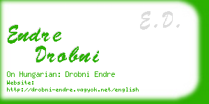 endre drobni business card